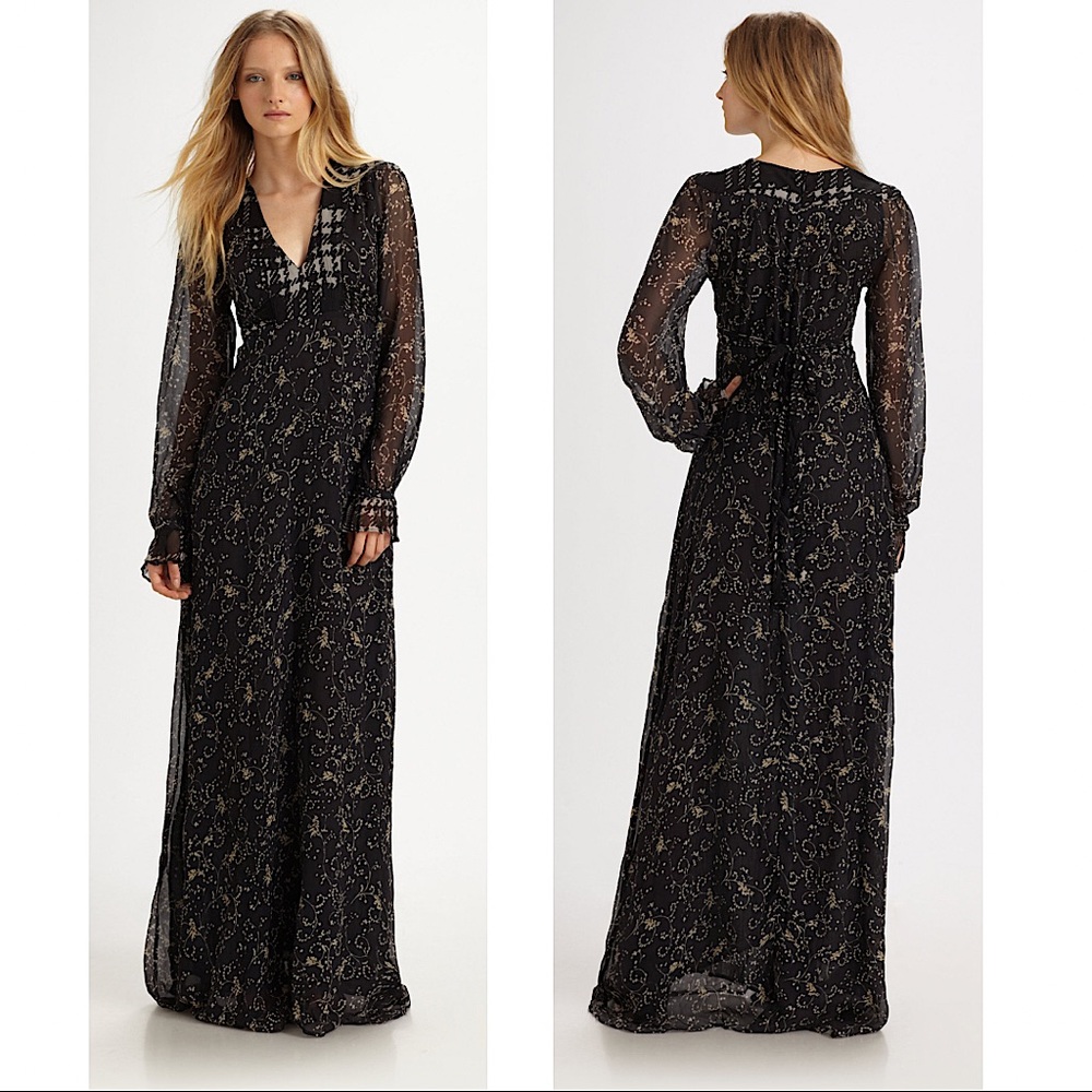 Winter Kate Sweet Rose Silk Maxi Dress